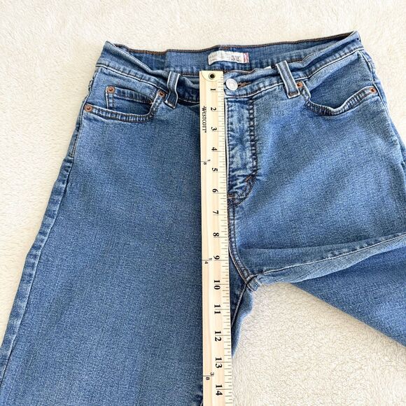 Levi's 512 Slimming Women's Jeans Size 10M Blue Stretch Mid Rise Straight Leg - Picture 10 of 11